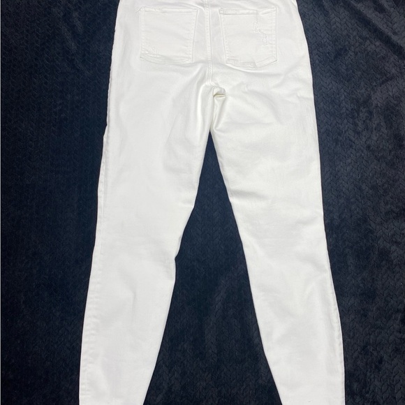 SPANX Women's High Rise White Skinny Jeans Med. Light Distressing BEACH - Picture 13 of 14